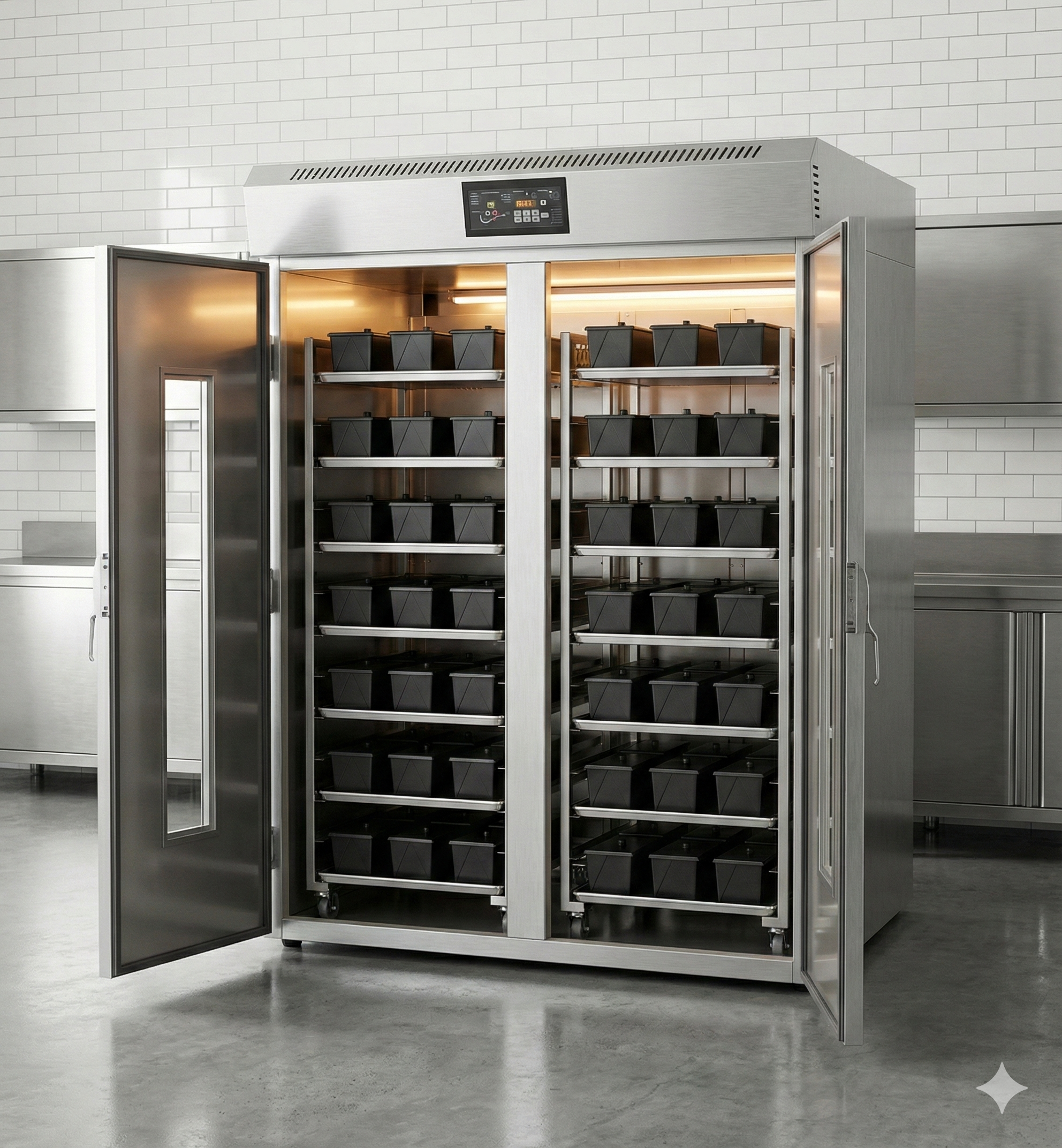 Chambre de fermentation pour pâte – 2 chariots (64 plateaux)